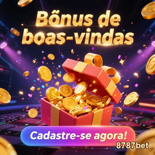 Banner do 8787bet apresentando o bônus de boas-vindas para novos usuários