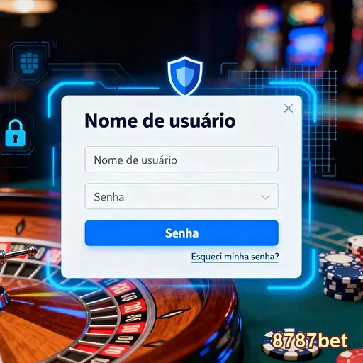 Formulário de login do cassino 8787bet, destacando campos para usuário e senha.